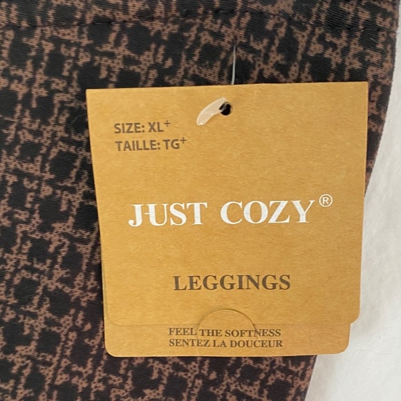 NEW Just Cozy Fleece Lined Houndstooth Leggings Size XL - Picture 5 of 13